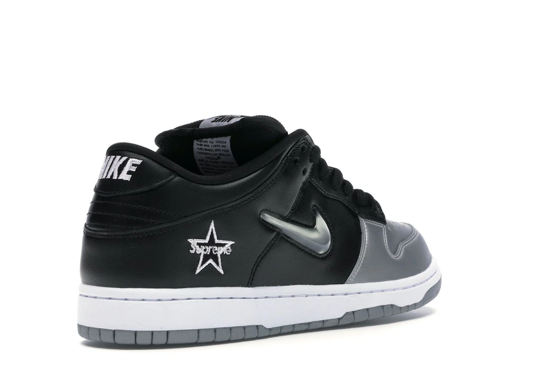 Nike SB Dunk Low Supreme Jewel Swoosh Silver