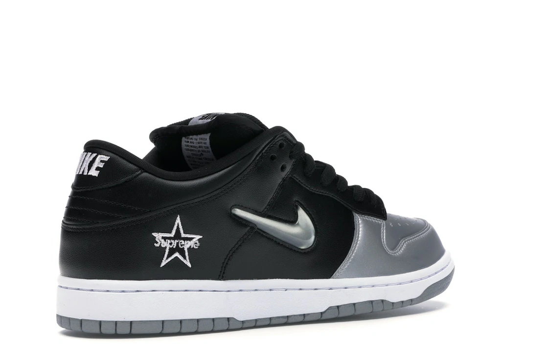 Nike SB Dunk Low Supreme Jewel Swoosh Silver