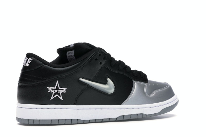 Nike SB Dunk Low Supreme Jewel Swoosh Silver
