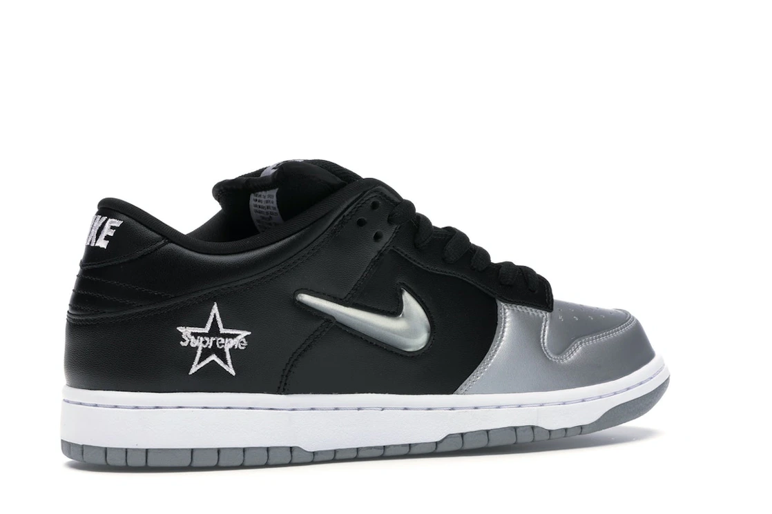 Nike SB Dunk Low Supreme Jewel Swoosh Silver
