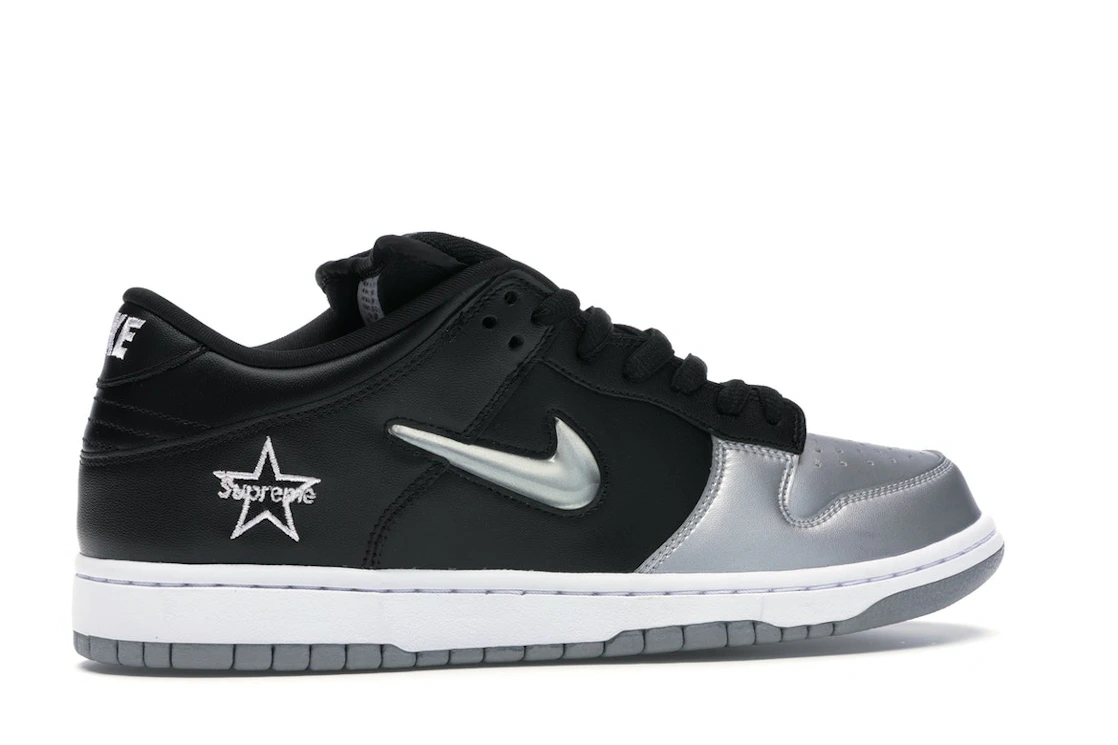 Nike SB Dunk Low Supreme Jewel Swoosh Silver