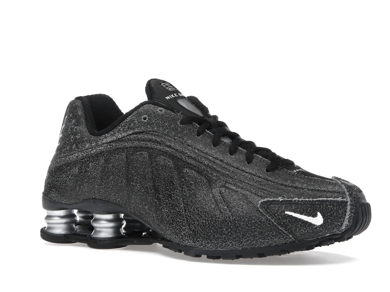 Nike Shox R4 Black Distressed Leather