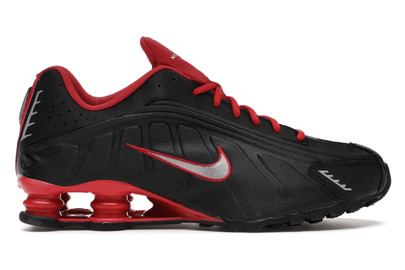 Nike shox r4 silver red cheap