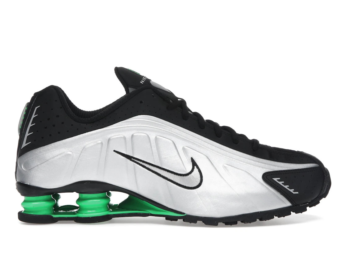 Nike Shox R4 Metallic Silver Green Shock