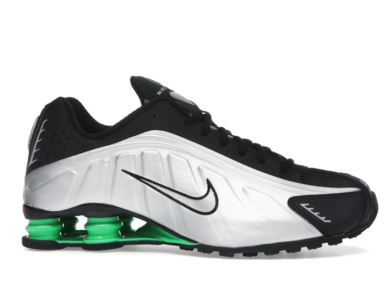 Nike Shox R4 Metallic Silver Green Shock
