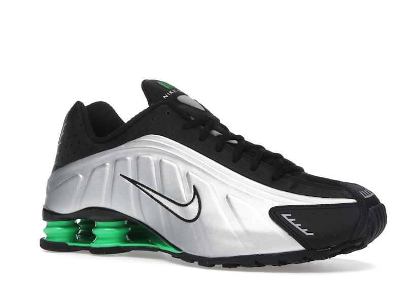 Nike Shox R4 Metallic Silver Green Shock
