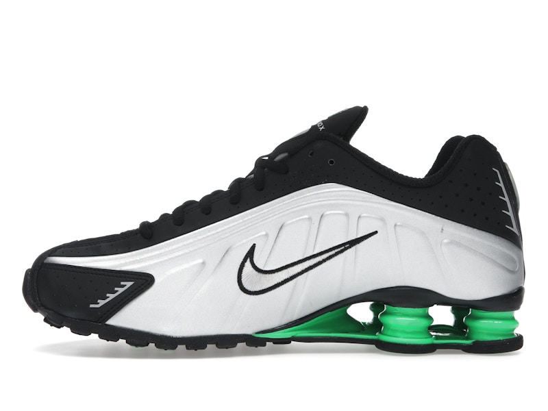 Nike Shox R4 Metallic Silver Green Shock