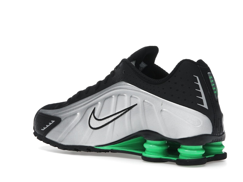 Nike Shox R4 Metallic Silver Green Shock