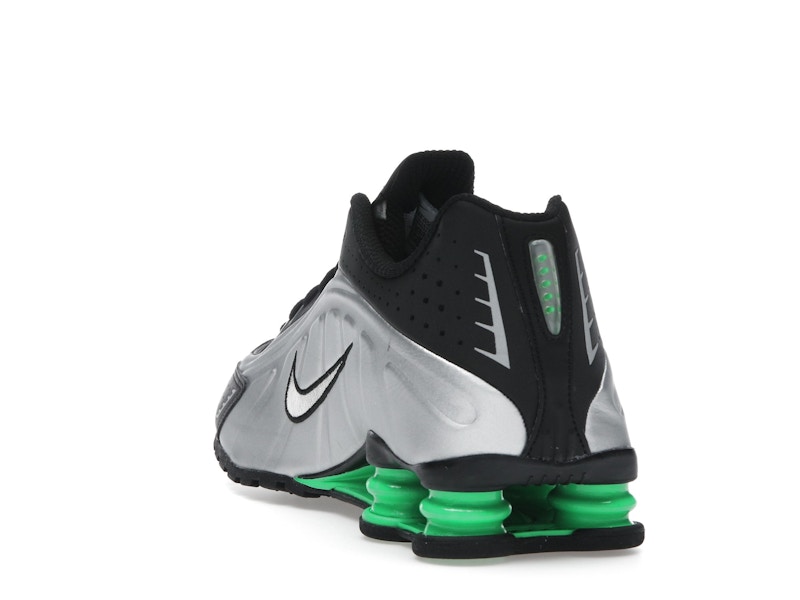 Nike Shox R4 Metallic Silver Green Shock