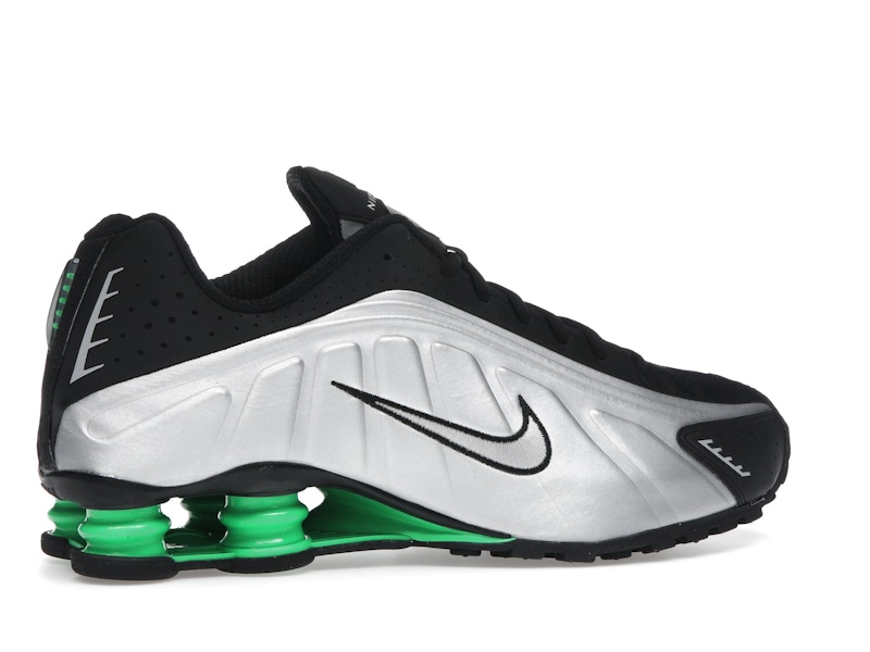 Nike Shox R4 Metallic Silver Green Shock