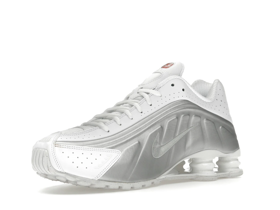 Nike Shox R4 White Bright Crimson Metallic Silver