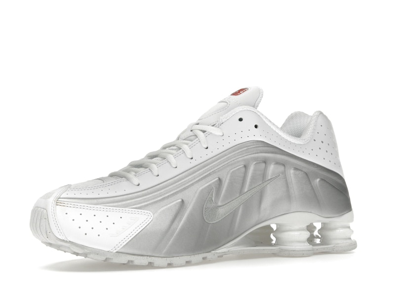 Nike Shox R4 White Bright Crimson Metallic Silver