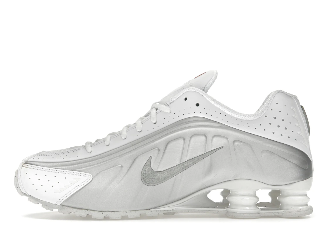 Nike Shox R4 White Bright Crimson Metallic Silver