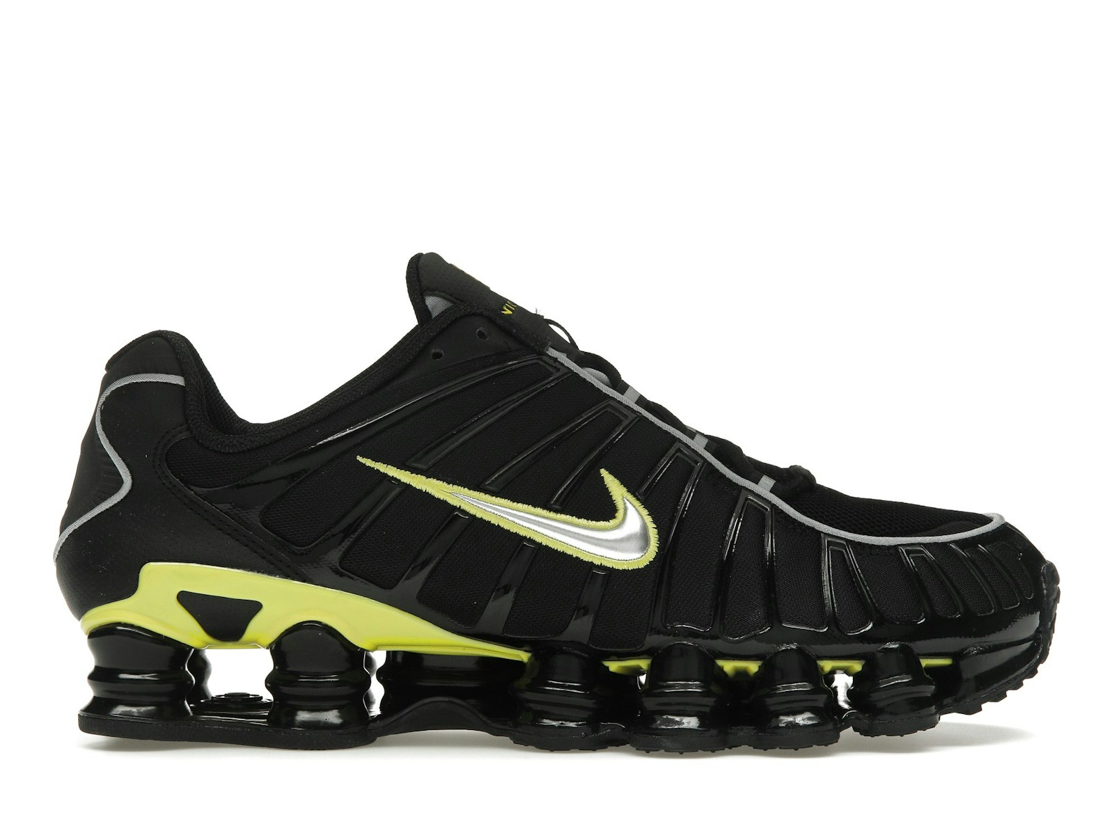 Nike Shox TL Black Dynamic Yellow Metallic Silver