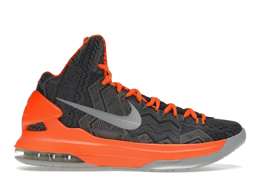 NEW Nike Zoom KD V 5 BHM Black Gray Orange Basketball Shoes Size 8.5  583107-001