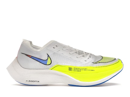 Nike ZoomX Vaporfly Next% White Volt Racer Blue Men's CU4111