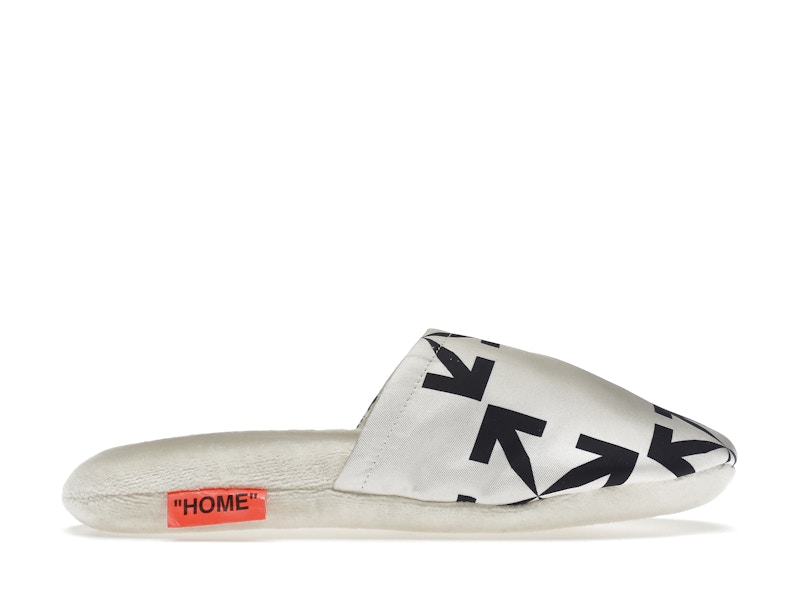 OFF WHITE Arrow Pattern Slippers White Black FW20 US