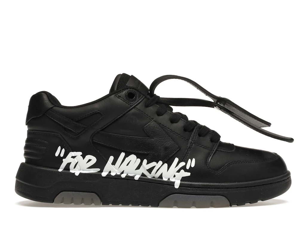 OFF-WHITE OOO Low Tops "For Walking" Black White 0
