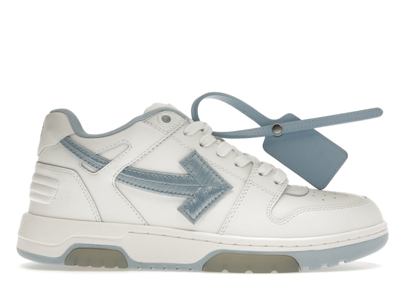 OFF-WHITE Out Of Office OOO Low Tops Embroidered Arrow White Light Blue