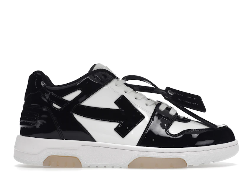 OFF-WHITE Out Of Office OOO Low Tops Patent Black White 0