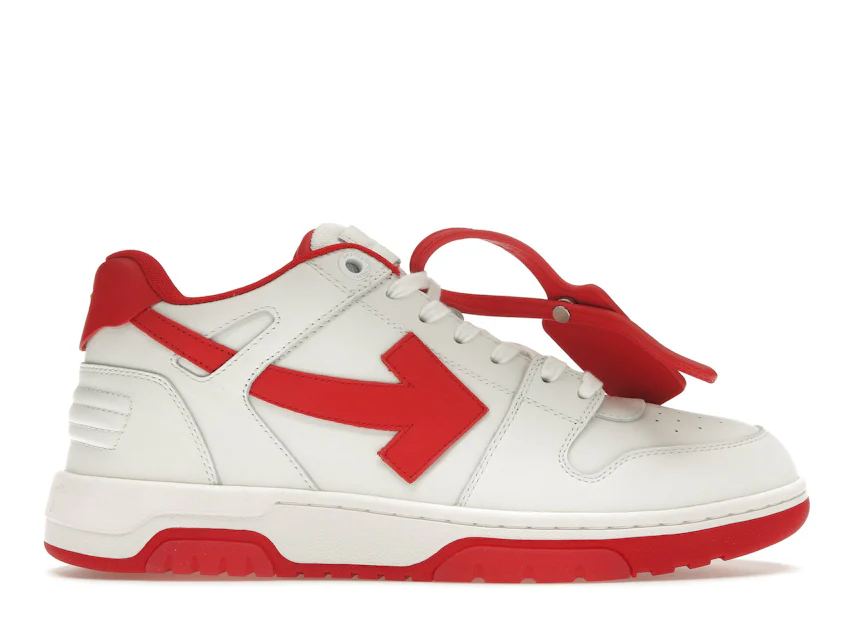 OFF-WHITE Out Of Office "OOO" Low Tops White Red 0