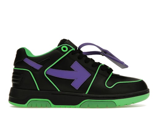 OFF-WHITE Out Of Office OOO Outlined Low Tops Black Green Purple 0
