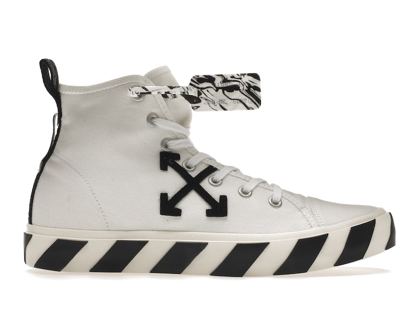 Off-White Mid Top Vulcanized Leather White White, High-Top Sneaker