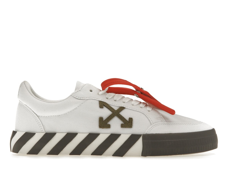 OFF WHITE Vulcanized Low White Khaki Canvas Men s