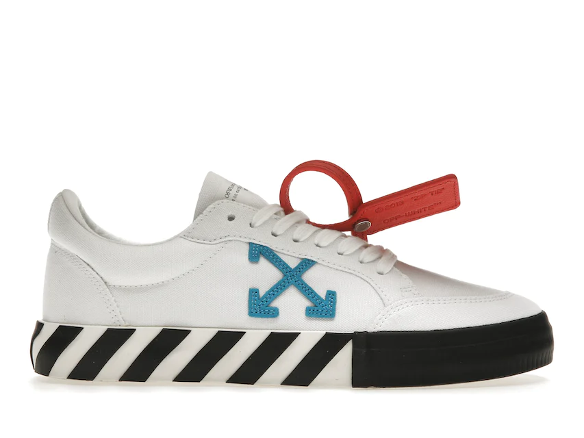 OFF-WHITE Vulcanized Low White Teal Canvas Men's - OMIA085S23FAB0010145 ...
