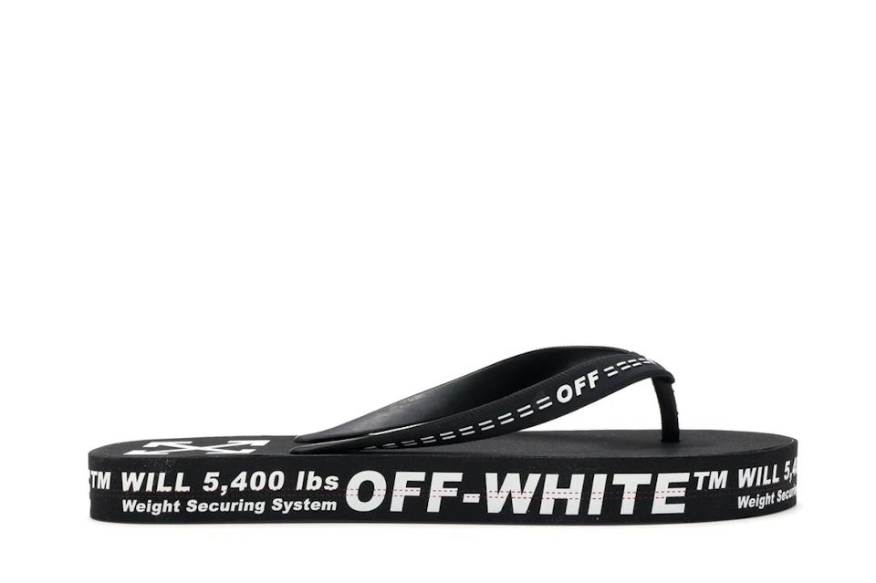 Off-White Logo Typographic Flip Flop Black SS20 0