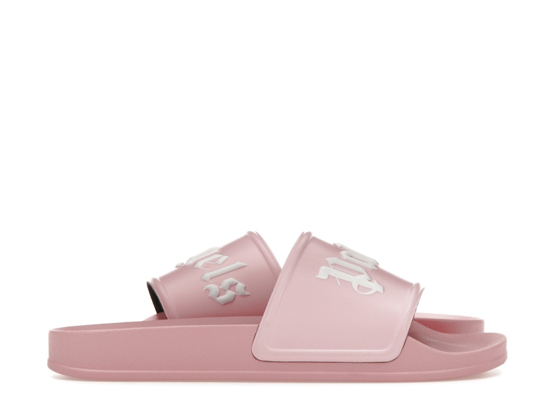 Palm Angels Pool Slides Soft Pink White (Women's