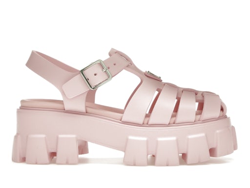 Prada Monolith Goma Espuma 55mm Sandalias Alabastro Rosa 0