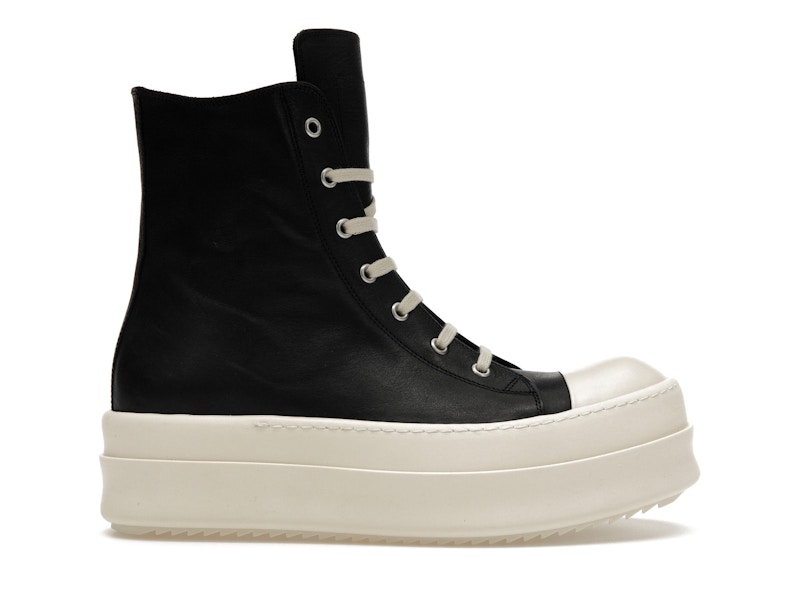 Rick Owens Mega Bumper Leather Sneakers Black Milk