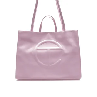 Telfar Shopping Bag Large Bubblegum Pink in Vegan Leather with Silver ...