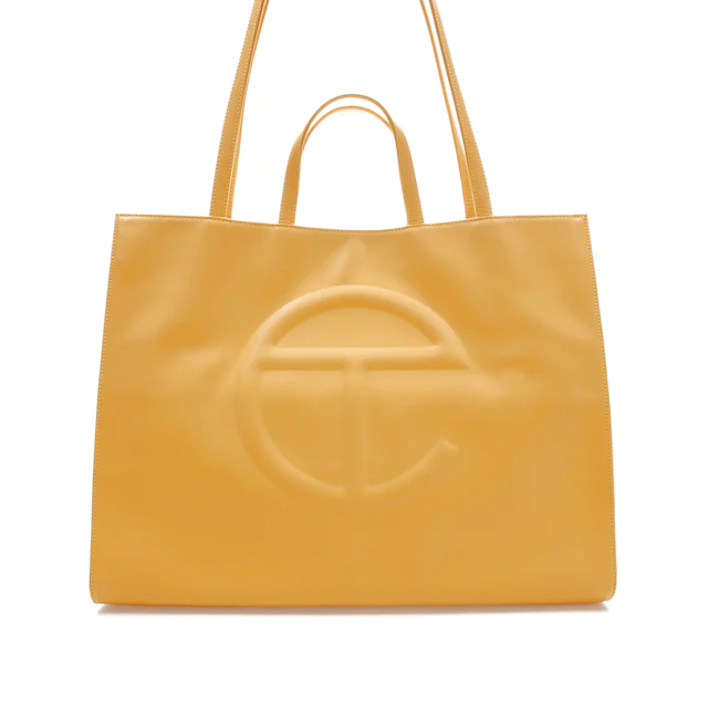 Telfar Shopping Bag Large Yellow in Vegan Leather with Silver-tone - US