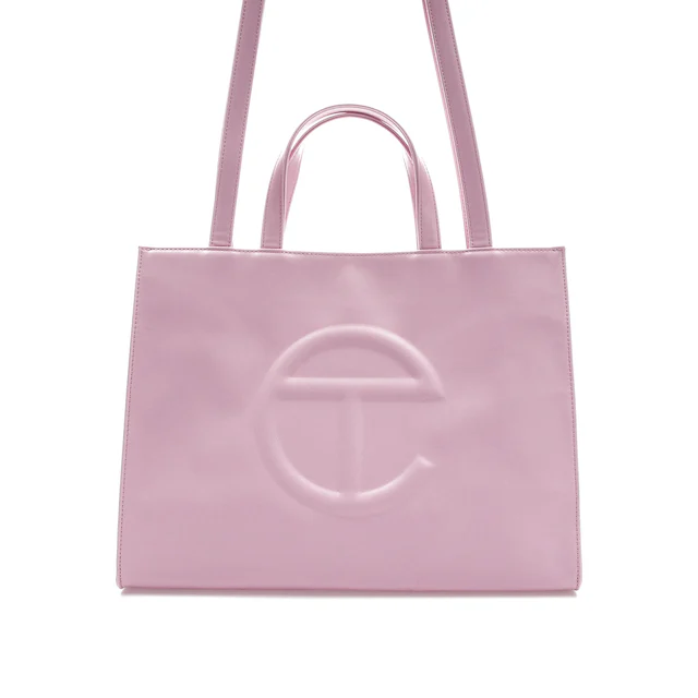Telfar Shopping Bag Medium Bubblegum Pink in Vegan Leather with Silver ...