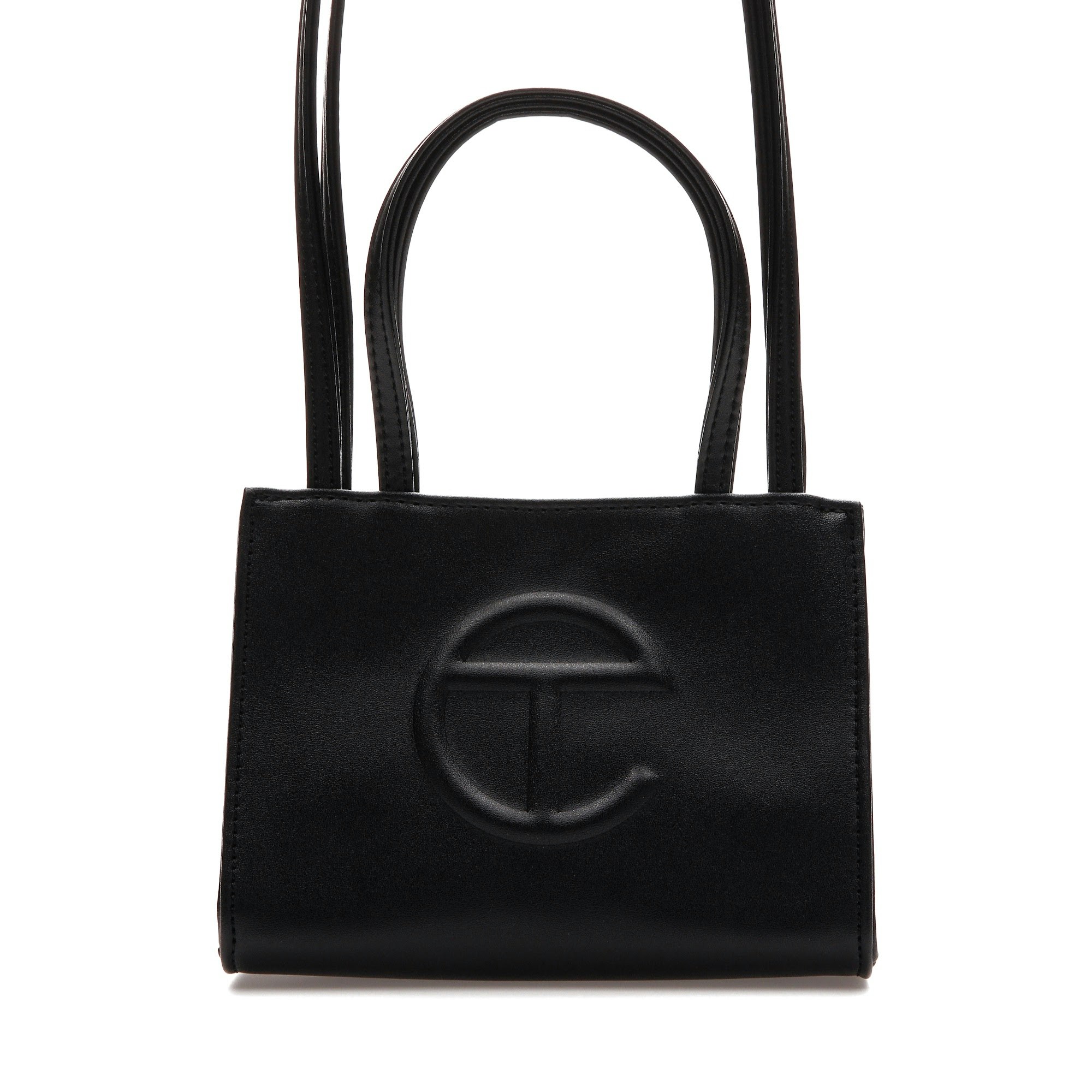 Telfar Shopping Bag Small Black in Vegan Leather with Silver-tone JP