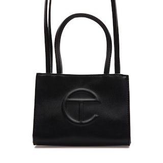Telfar Shopping Bag Small Black in Vegan Leather with Silver-tone US