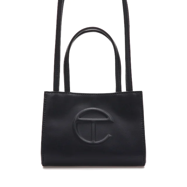 Telfar Shopping Bag Small Navy in Vegan Leather with Silver-tone - US