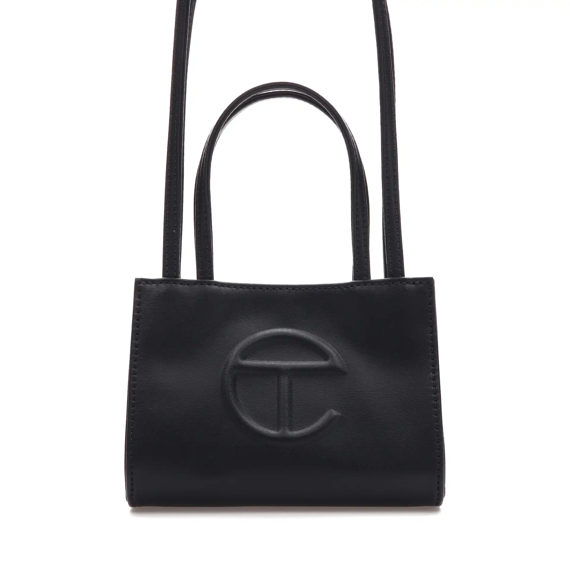 Telfar Shopping Bag Small Navy in Vegan Leather with Silver-tone - US