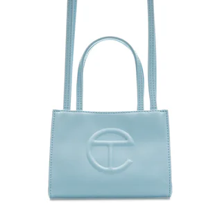 Telfar Shopping Bag Small Pool Blue in Vegan Leather with Silver-tone - US