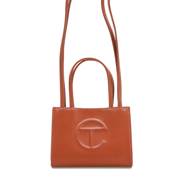 Telfar Shopping Bag Small Tan in Vegan Leather with Silver-tone - US