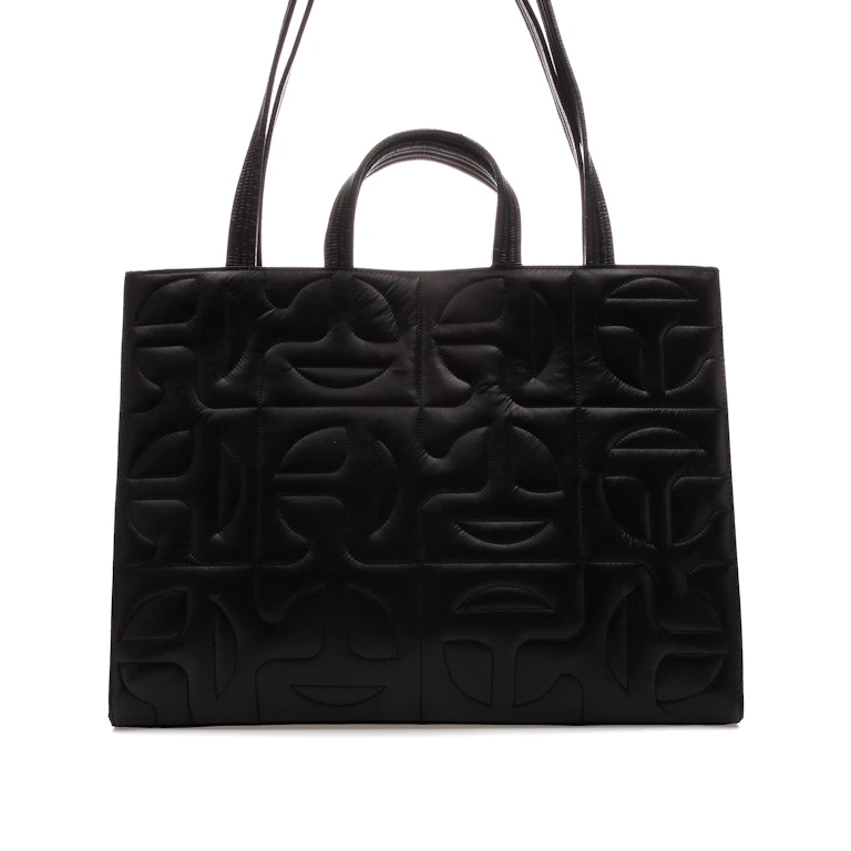 Telfar x Moose Knuckles Leather Quilted Shopper Tote Large Black 0