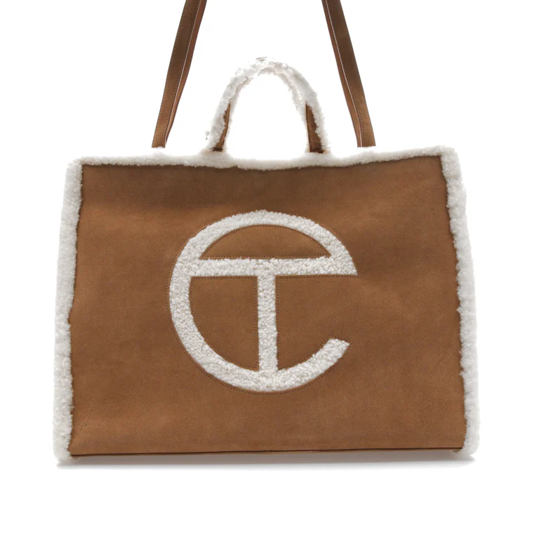 Telfar x UGG Shopping Bag Large Chestnut in Shearling/Leather - US