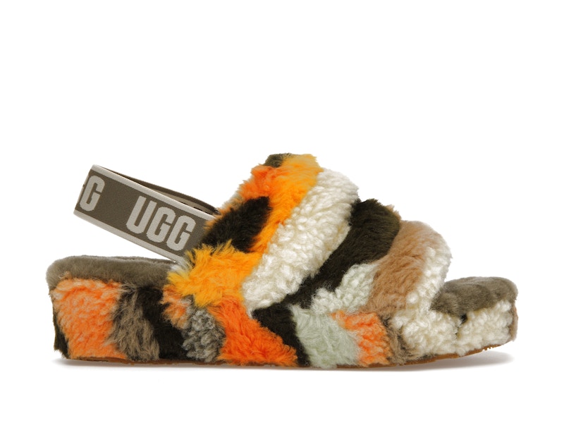 UGG Fluff Yeah Cali Collage Slide Olive Women s