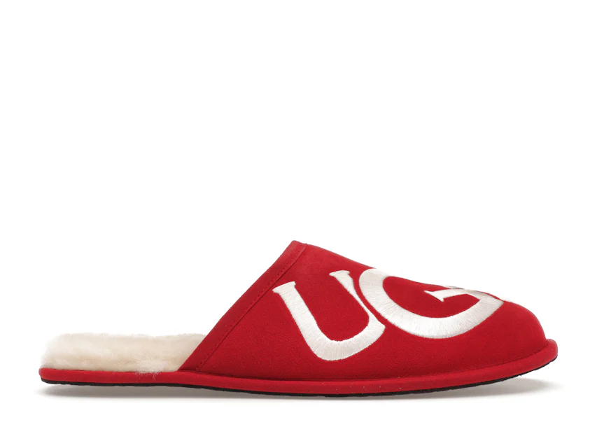 UGG Scuff Logo Slipper Samba Red Cream 0
