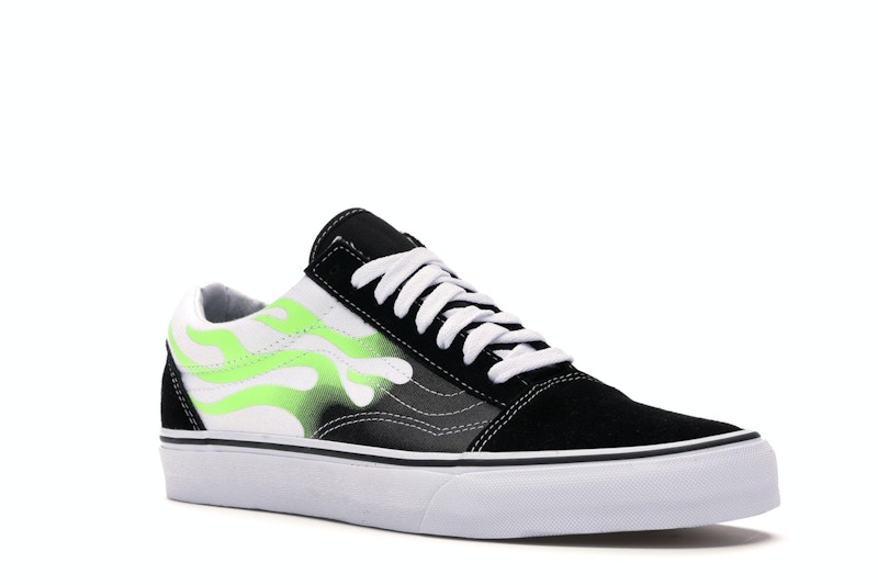 Vans old skool flame black & white skate shoes