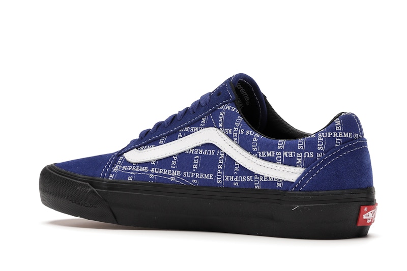 vans old skool supreme grid blue