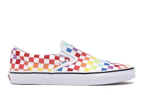 Vans Slip-On Rainbow Checkerboard Men's Sneakers US