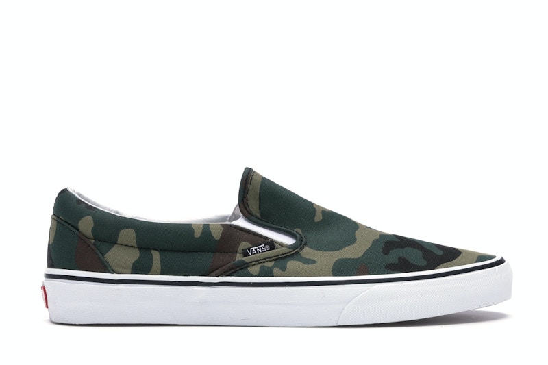 Woodland camo discount vans slip on